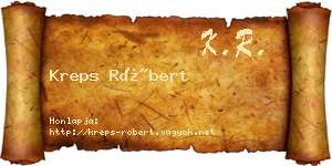 Kreps Róbert névjegykártya